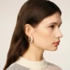 Pink Brass Hammered Lacquered Earrings