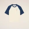 White and Blue Cotton Ami De Coeur Knitted Patch T-Shirt