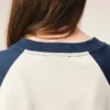 White and Blue Cotton Ami De Coeur Knitted Patch T-Shirt