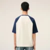 White and Blue Cotton Ami De Coeur Knitted Patch T-Shirt