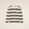 White and Brown Cotton Ami De Coeur Cardigan White and Brown Cotton Ami De Coeur Cardigan