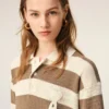 White and Brown Cotton Polo Dress Ami De Coeur Patch