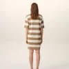 White and Brown Cotton Polo Dress Ami De Coeur Patch