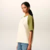 White and Green Cotton Ami De Coeur Knitted Patch T-Shirt