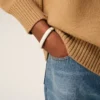White Brass Hammered Lacquered Bracelet