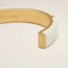 White Brass Hammered Lacquered Bracelet