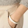 White Brass Hammered Lacquered Bracelet