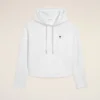 White Cotton Ami De Coeur Cropped Hoodie