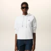 White Cotton Ami De Coeur Cropped Hoodie