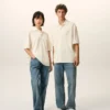 White Cotton Ami De Coeur Knitted Patch Polo