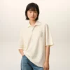 White Cotton Ami De Coeur Knitted Patch Polo