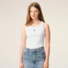 White Cotton Ami De Coeur Tanktop