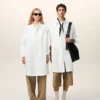 White Cotton Ami De Coeur Wide Shirt Dress