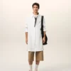 White Cotton Ami De Coeur Wide Shirt Dress