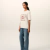 White Cotton Ami Paris Heritage Print T-Shirt