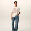 White Cotton Ami Paris Heritage Print T-Shirt