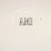 White Cotton Ami Paris Print T-Shirt