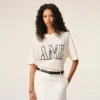 White Cotton Ami Paris Print T-Shirt