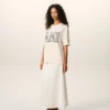 White Cotton Ami Paris Print T-Shirt
