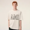 White Cotton Ami Paris Print T-Shirt