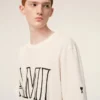 White Cotton Ami Paris Print T-Shirt