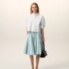 White Cotton Cropped Embossed Ami De Coeur Shirt