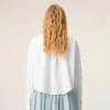 White Cotton Cropped Embossed Ami De Coeur Shirt