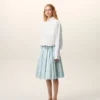 White Cotton Cropped Embossed Ami De Coeur Shirt
