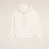 White Cotton Embossed Ami De Coeur Hoodie
