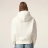 White Cotton Embossed Ami De Coeur Hoodie