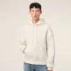 White Cotton Embossed Ami De Coeur Hoodie
