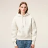 White Cotton Embossed Ami De Coeur Hoodie