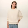 White Cotton Embossed Ami De Coeur Sweatshirt