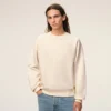 White Cotton Embossed Ami De Coeur Sweatshirt