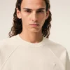 White Cotton Embossed Ami De Coeur Sweatshirt