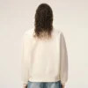 White Cotton Embossed Ami De Coeur Sweatshirt