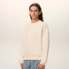 White Cotton Embossed Ami De Coeur Sweatshirt