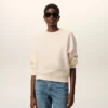 White Cotton Embossed Ami De Coeur Sweatshirt