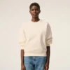 White Cotton Embossed Ami De Coeur Sweatshirt
