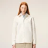 White Cotton Knitted Ami De Coeur Overshirt