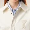 White Cotton Knitted Ami De Coeur Overshirt