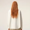 White Cotton Knitted Ami De Coeur Overshirt