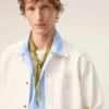 White Cotton Knitted Ami De Coeur Overshirt