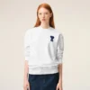 White Cotton Knitted Ami De Coeur Sweatshirt White Cotton Knitted Ami De Coeur Sweatshirt