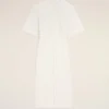 White Cotton Long Fitted Dress