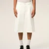 White Cotton Loose Bermuda Shorts White Cotton Loose Bermuda Shorts