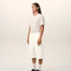 White Cotton Loose Bermuda Shorts White Cotton Loose Bermuda Shorts