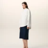 White Cotton Sharp Collar Ami De Coeur Wide Shirt White Cotton Sharp Collar Ami De Coeur Wide Shirt