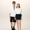 White Cotton Sharp Collar Ami De Coeur Wide Shirt White Cotton Sharp Collar Ami De Coeur Wide Shirt