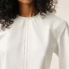 White Cotton Short Sleeves Fitted Top White Cotton Short Sleeves Fitted Top